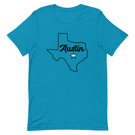 Austin Texas Genderqueer Star Tee Aqua Genderqueer unisex-staple-t-shirt-aqua-front-635c1429a4ed1