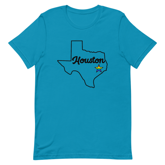 Houston Texas Pride Star Tee Aqua Pride unisex-staple-t-shirt-aqua-front-635c1bb2ed965