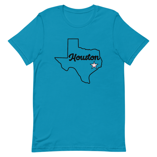 Houston Texas Trans Star Tee Aqua Transgender unisex-staple-t-shirt-aqua-front-635c29e5b131b