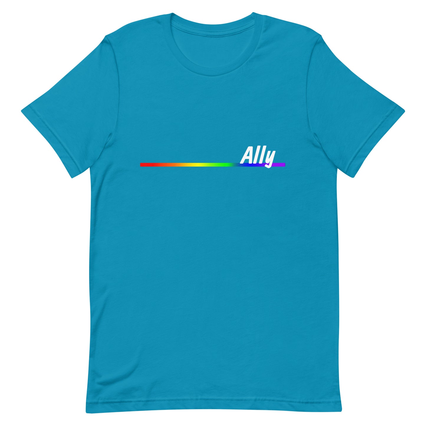 Straight Ally T-Shirt - Ally Aqua Straight Ally unisex-staple-t-shirt-aqua-front-638c04a0b6046