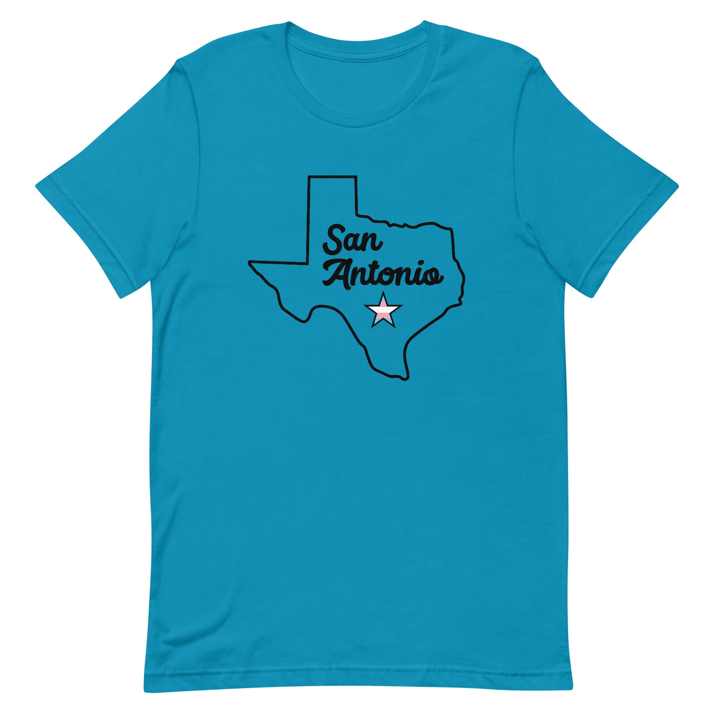 San Antonio Texas Transgender Star Tshirt Aqua Transgender unisex-staple-t-shirt-aqua-front-63b61c2286090