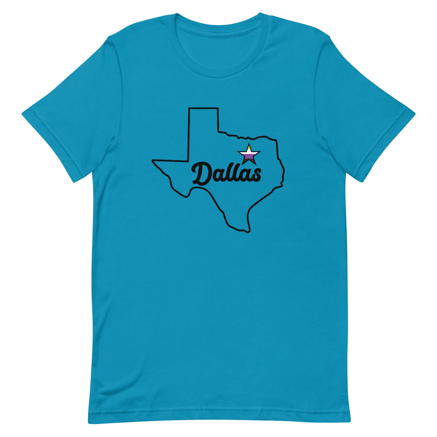 Dallas Texas Nonbinary Star Tee Aqua Nonbinary unisex-staple-t-shirt-aqua-front-63b62995aaa98