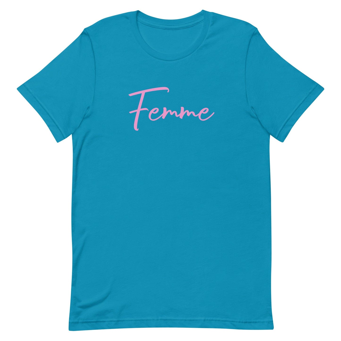 Lesbian Pride T-Shirt - Femme Aqua Lesbian unisex-staple-t-shirt-aqua-front-63b76de1489a6