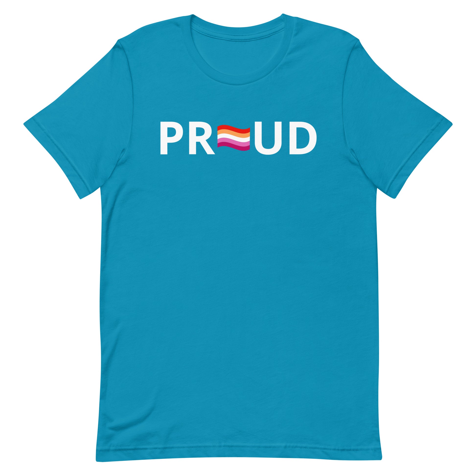 Lesbian Pride T-shirt - Proud Aqua Lesbian unisex-staple-t-shirt-aqua-front-63ba3646b6a2b