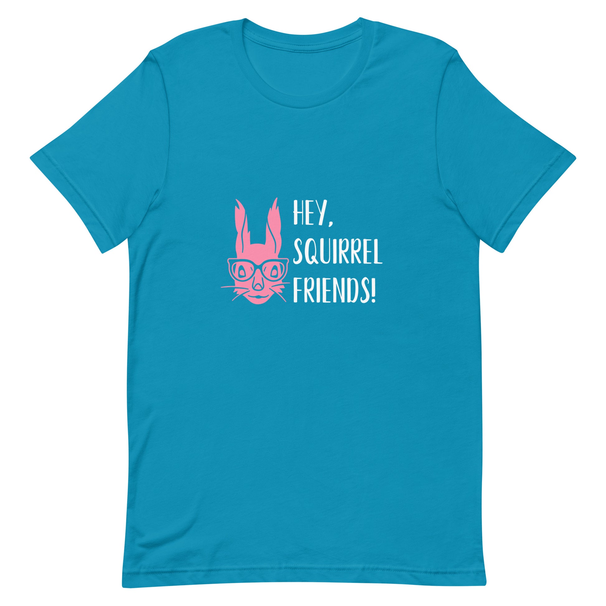 Hey Squirrel Friends Tee Aqua unisex-staple-t-shirt-aqua-front-63decac4db310