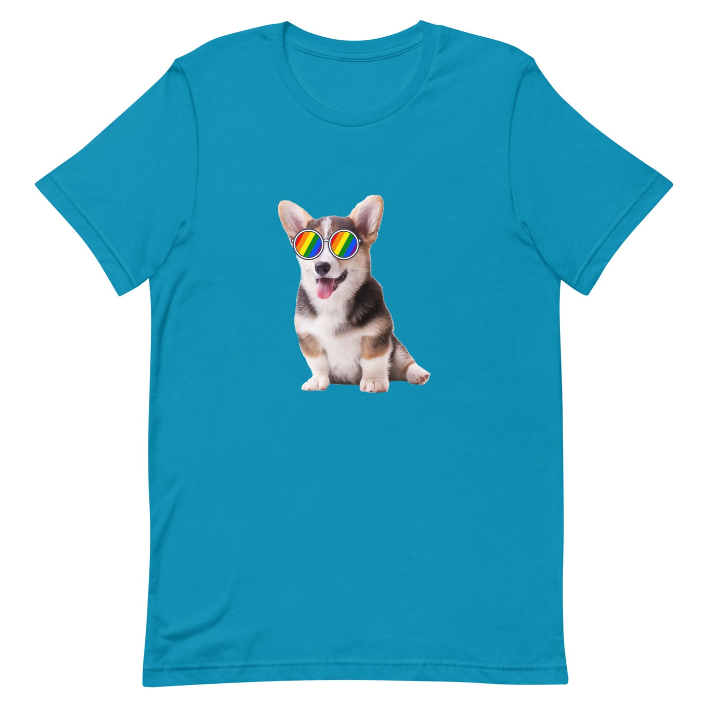 LGBTQ Pride T-Shirt - Corgi Aqua unisex-staple-t-shirt-aqua-front-63ebc7155d08c