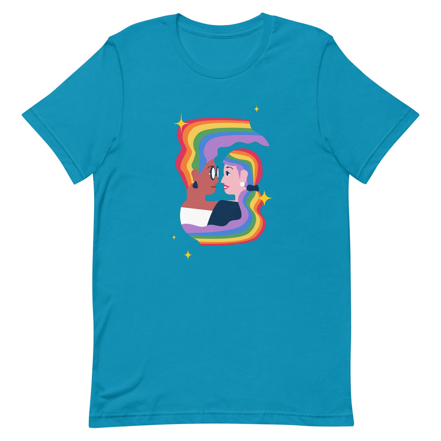 Lesbian Pride T-Shirt - Embrace Aqua Lesbian unisex-staple-t-shirt-aqua-front-63fff0b1af6b3