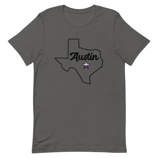 Austin Texas Nonbinary Star Tee Asphalt Nonbinary unisex-staple-t-shirt-asphalt-front-635b35957c598