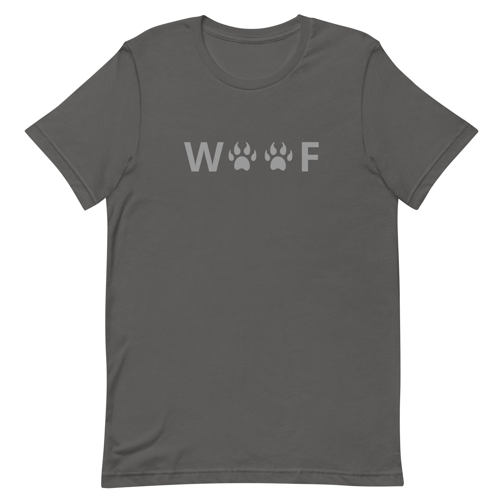 Woof T-shirt Asphalt Gay unisex-staple-t-shirt-asphalt-front-63b390cd8f24f