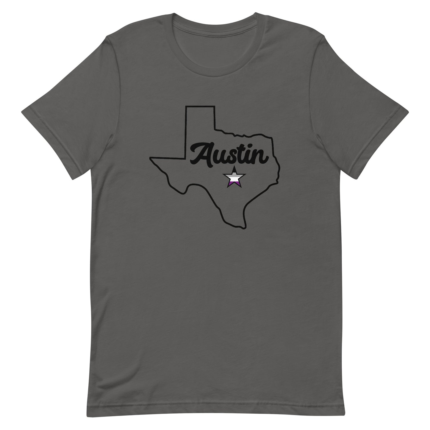 Austin Texas Asexual Star Tee Asphalt Asexual unisex-staple-t-shirt-asphalt-front-63b4cbf61b768