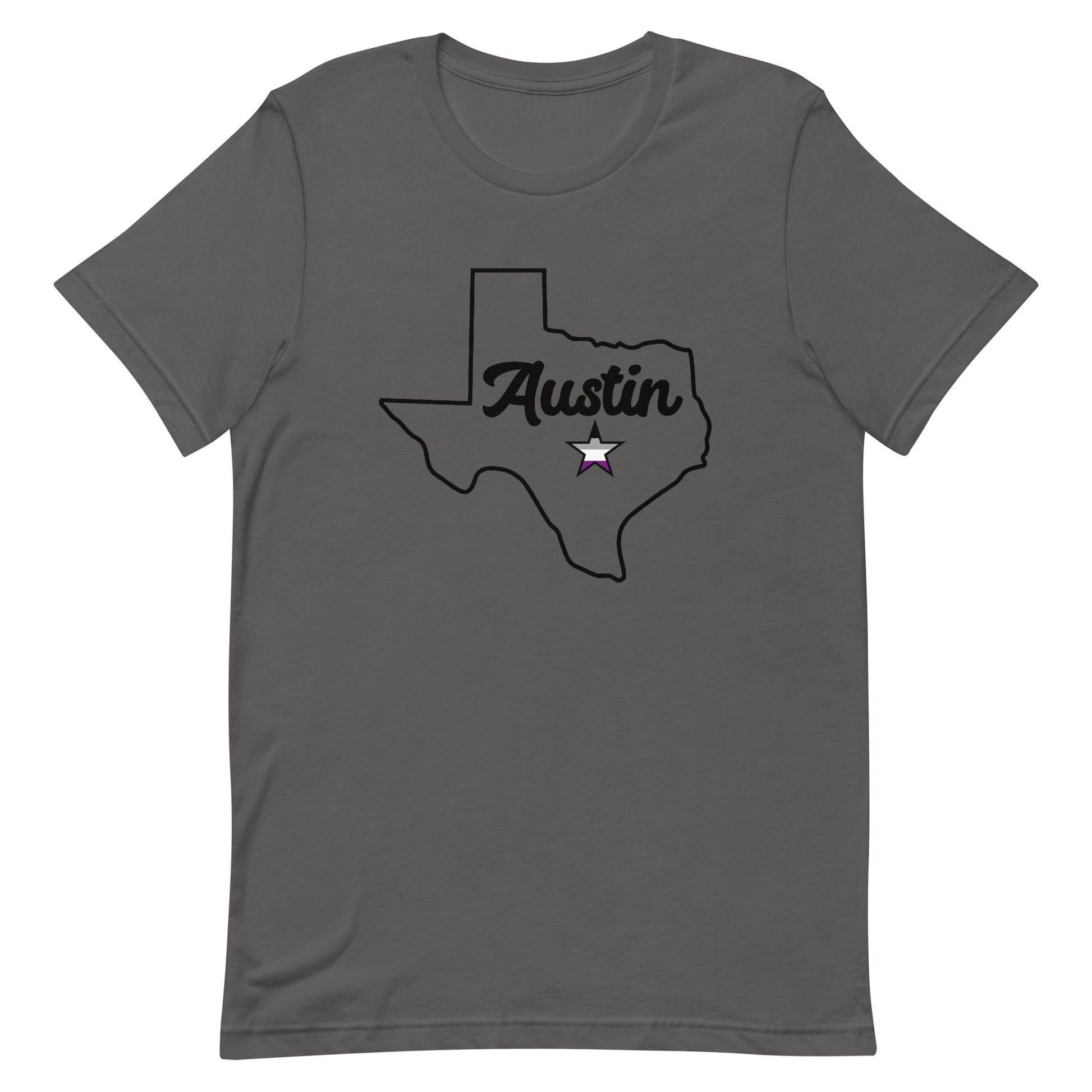 Austin Texas Asexual Star Tee Asphalt Asexual unisex-staple-t-shirt-asphalt-front-63b4cbf61b768