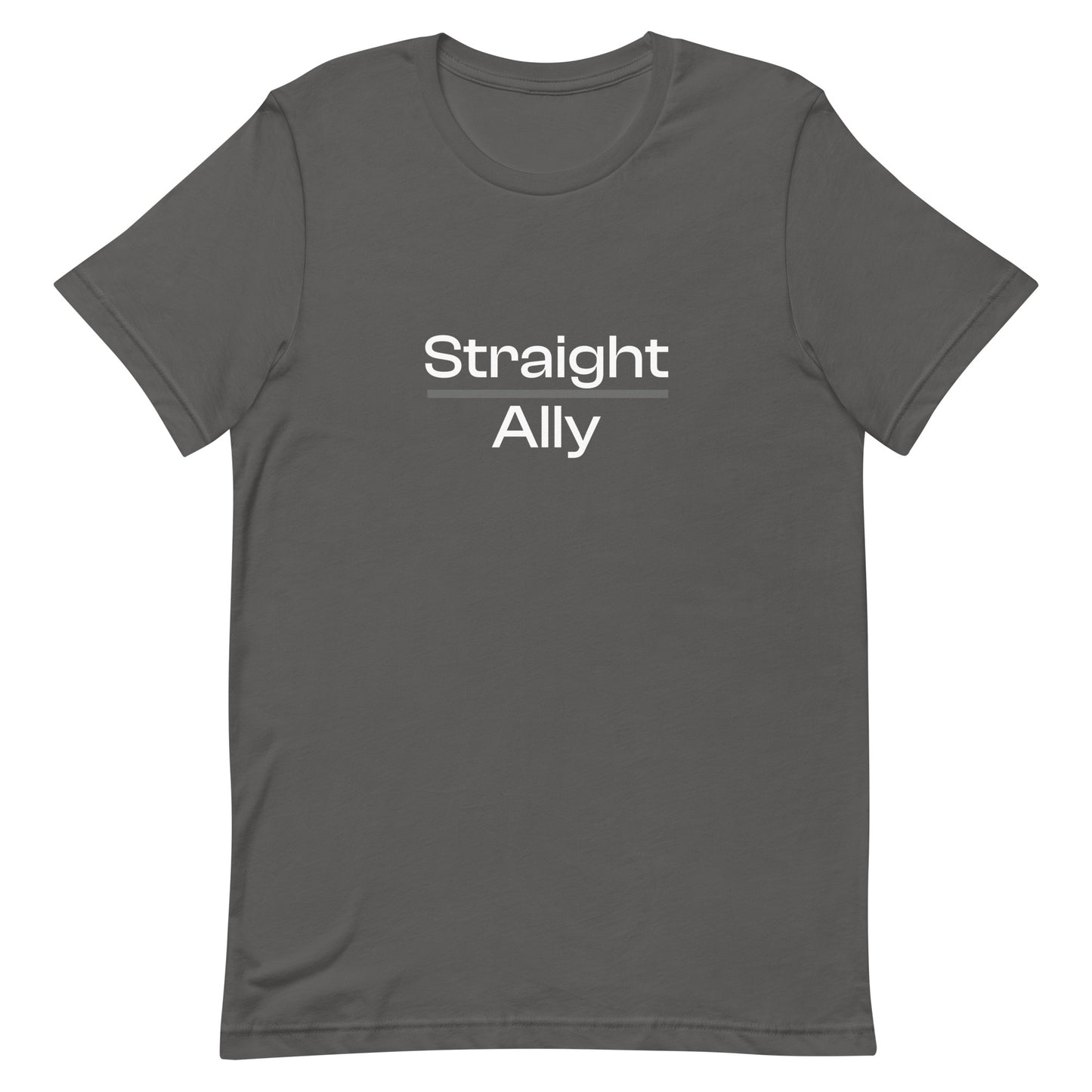 Straight Ally Pride T-Shirt Asphalt Straight Ally unisex-staple-t-shirt-asphalt-front-63b4e62f352c4