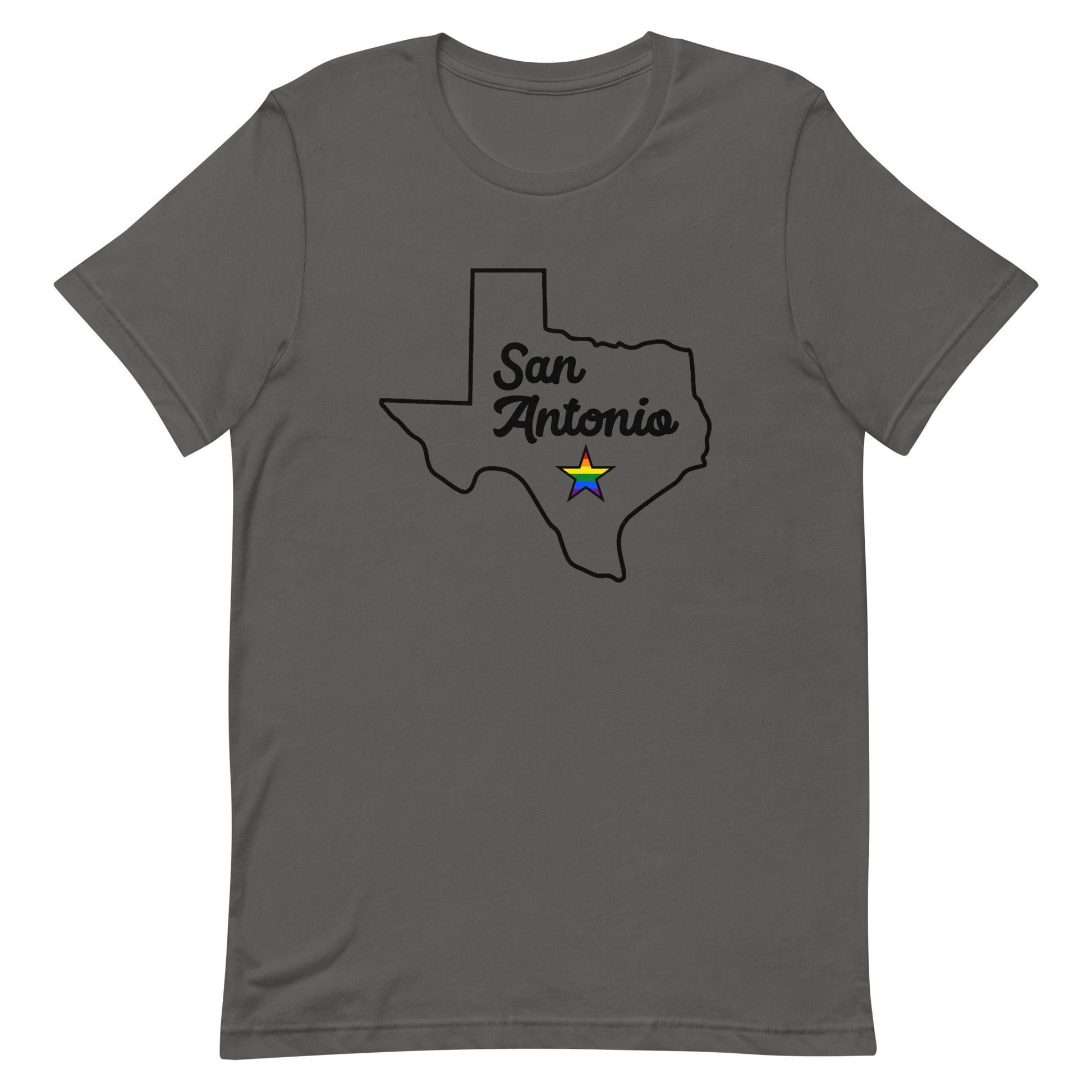 San Antonio Texas Pride Star Tshirt Asphalt Pride unisex-staple-t-shirt-asphalt-front-63b62312a2b0d