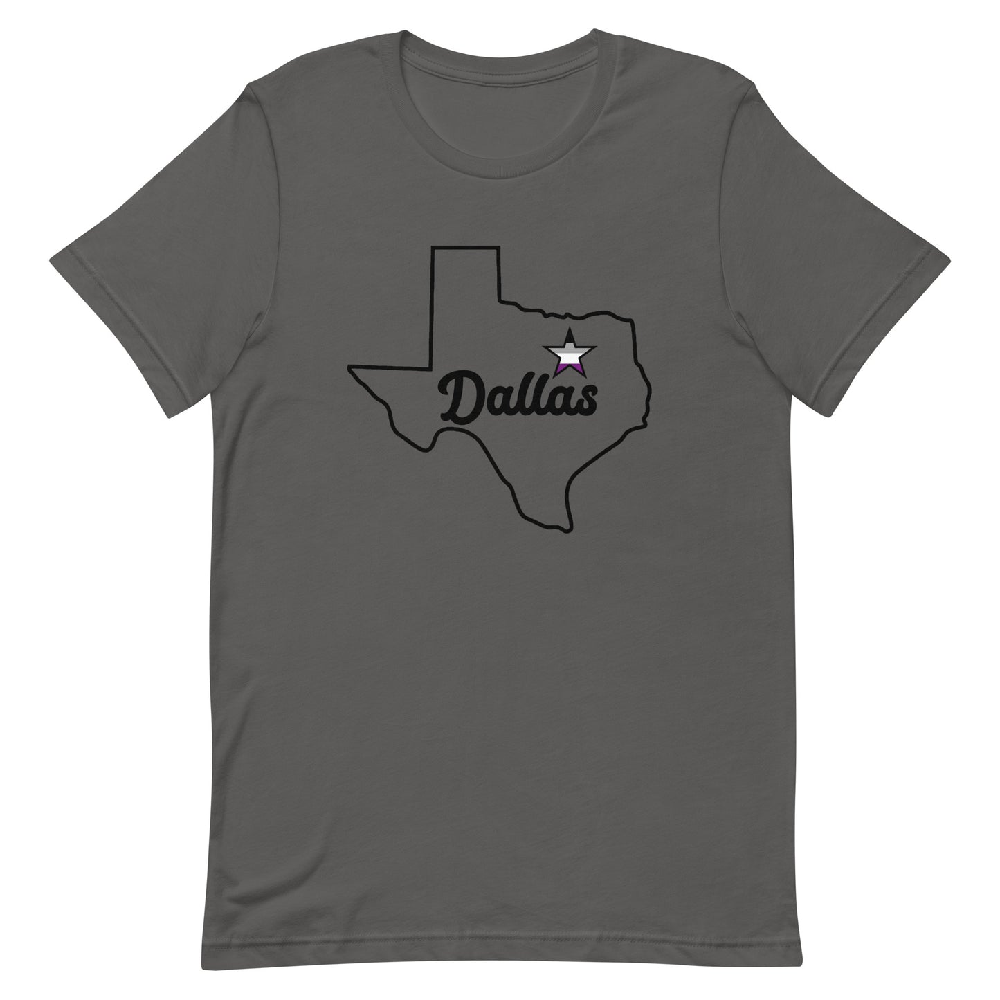 Dallas Texas Asexual Star Tee Asphalt Asexual unisex-staple-t-shirt-asphalt-front-63b628365fea8