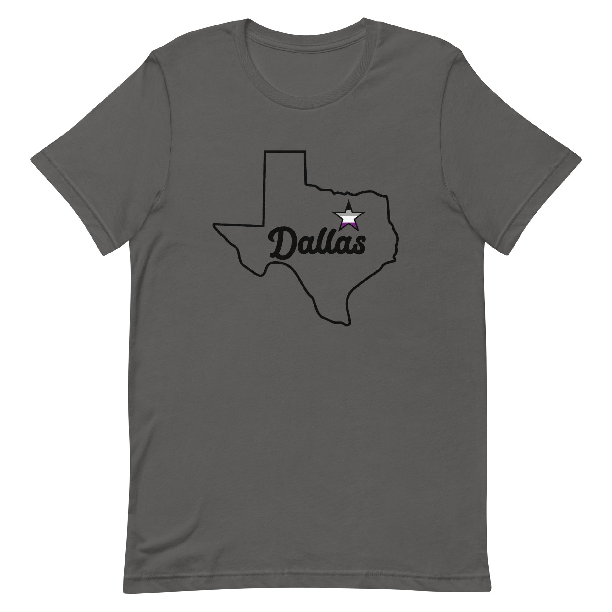 Dallas Texas Asexual Star Tee Asphalt Asexual unisex-staple-t-shirt-asphalt-front-63b628365fea8