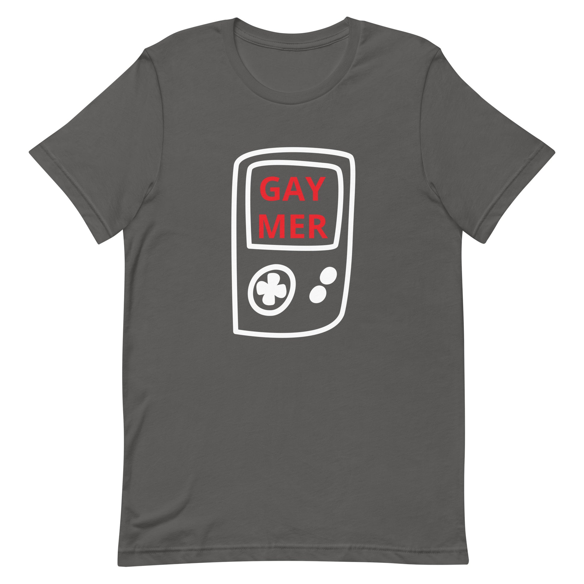 Gaymer Handheld Tee Asphalt Gay unisex-staple-t-shirt-asphalt-front-63b76fa7cdd88