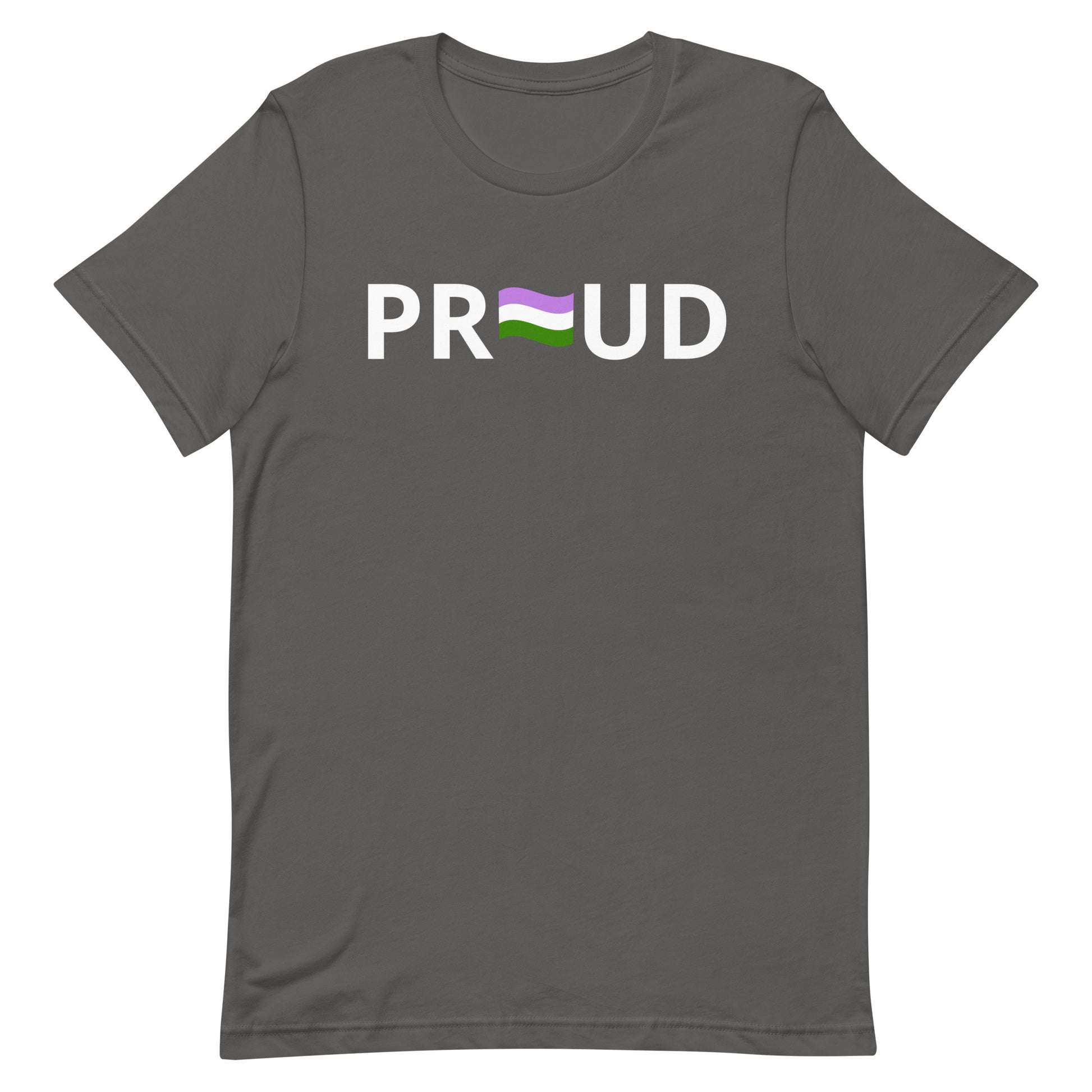 Genderqueer Pride Shirt - Proud Asphalt Genderqueer unisex-staple-t-shirt-asphalt-front-63b77f9f863e2