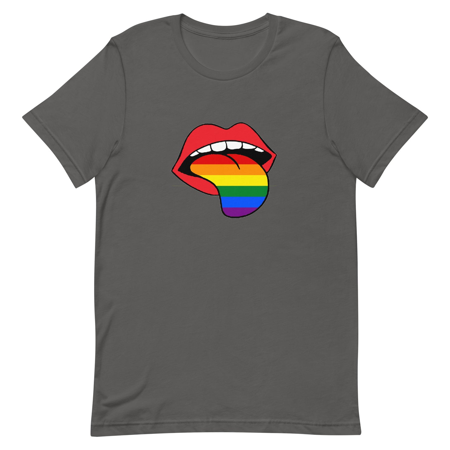 LGBTQ Pride T-Shirt - Rainbow Tongue Asphalt Pride unisex-staple-t-shirt-asphalt-front-63b899c72b51f