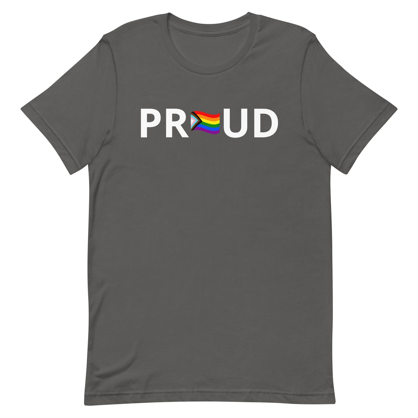 LGBTQ Pride T-Shirt - Progress Pride Proud Asphalt Pride unisex-staple-t-shirt-asphalt-front-63b9da21d3ee4