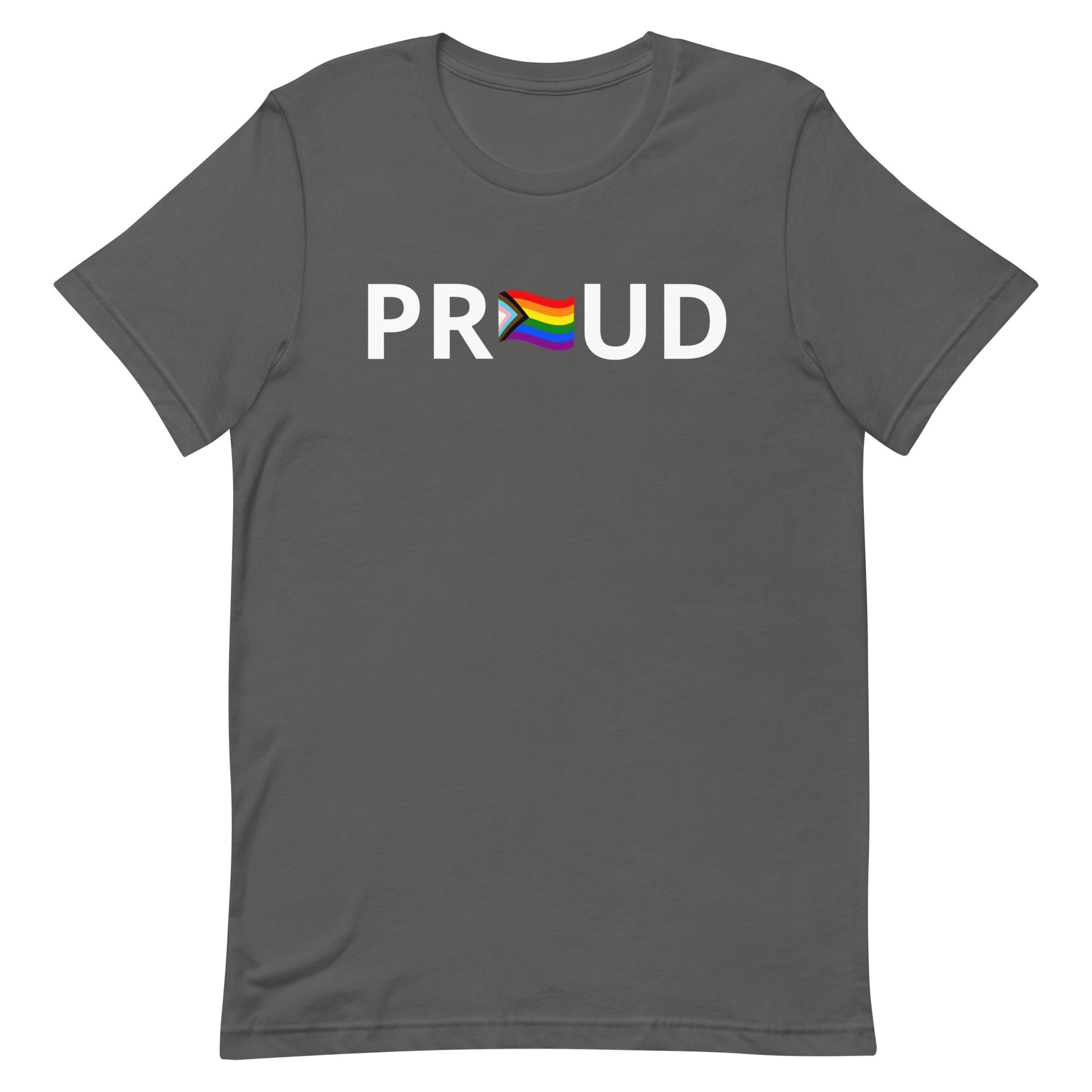 LGBTQ Pride T-Shirt - Progress Pride Proud Asphalt Pride unisex-staple-t-shirt-asphalt-front-63b9da21d3ee4