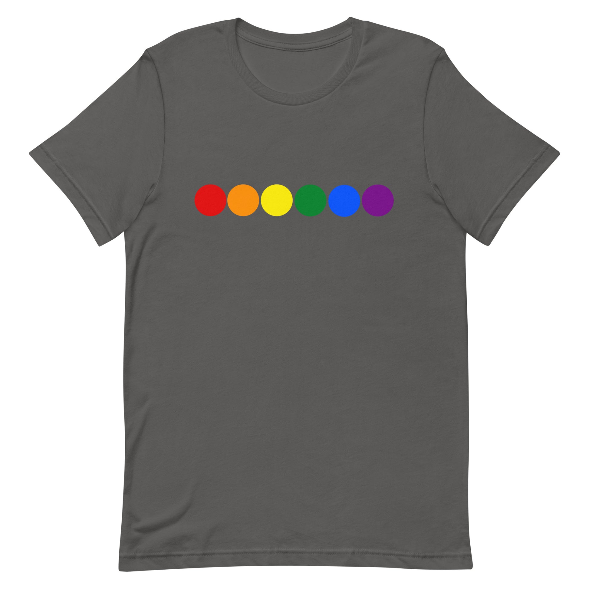 LGBTQ Pride T-Shirt - Rainbow Circles Asphalt Pride unisex-staple-t-shirt-asphalt-front-63b9fb0d3ac81