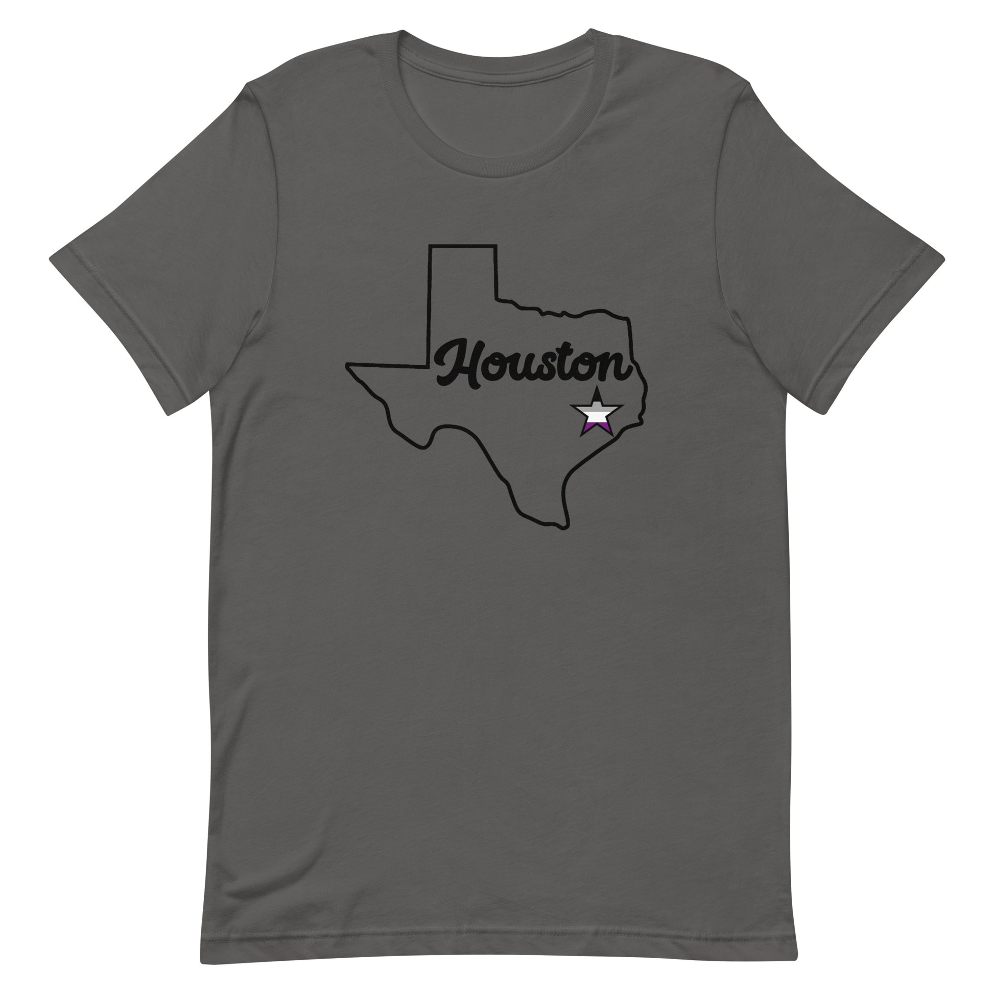 Houston Texas Asexual Star Tee Asphalt Asexual unisex-staple-t-shirt-asphalt-front-63ba162c8fc12