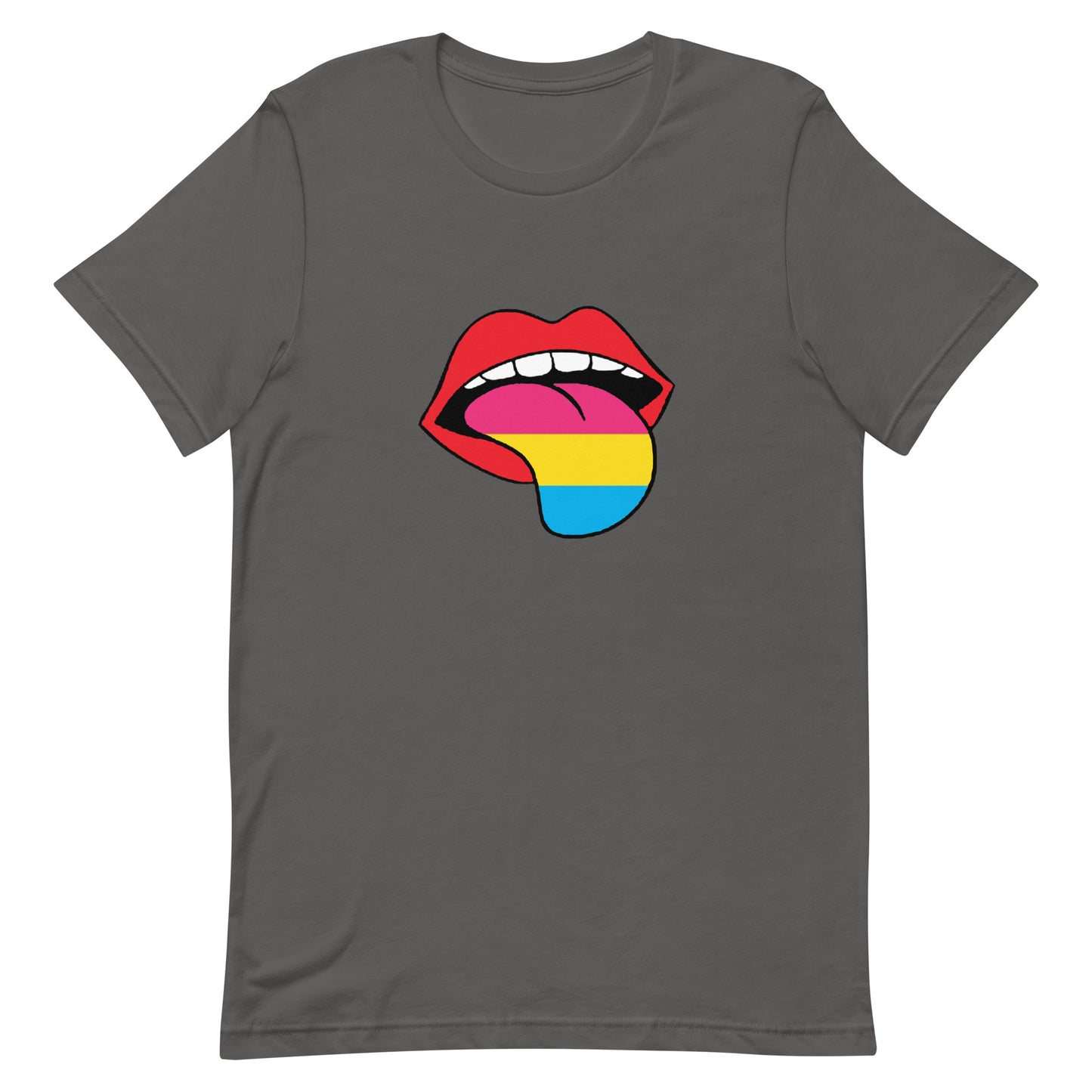 Pansexual Pan Pride T-Shirt - Tongue Asphalt Pansexual unisex-staple-t-shirt-asphalt-front-63ba1b65bb6c6