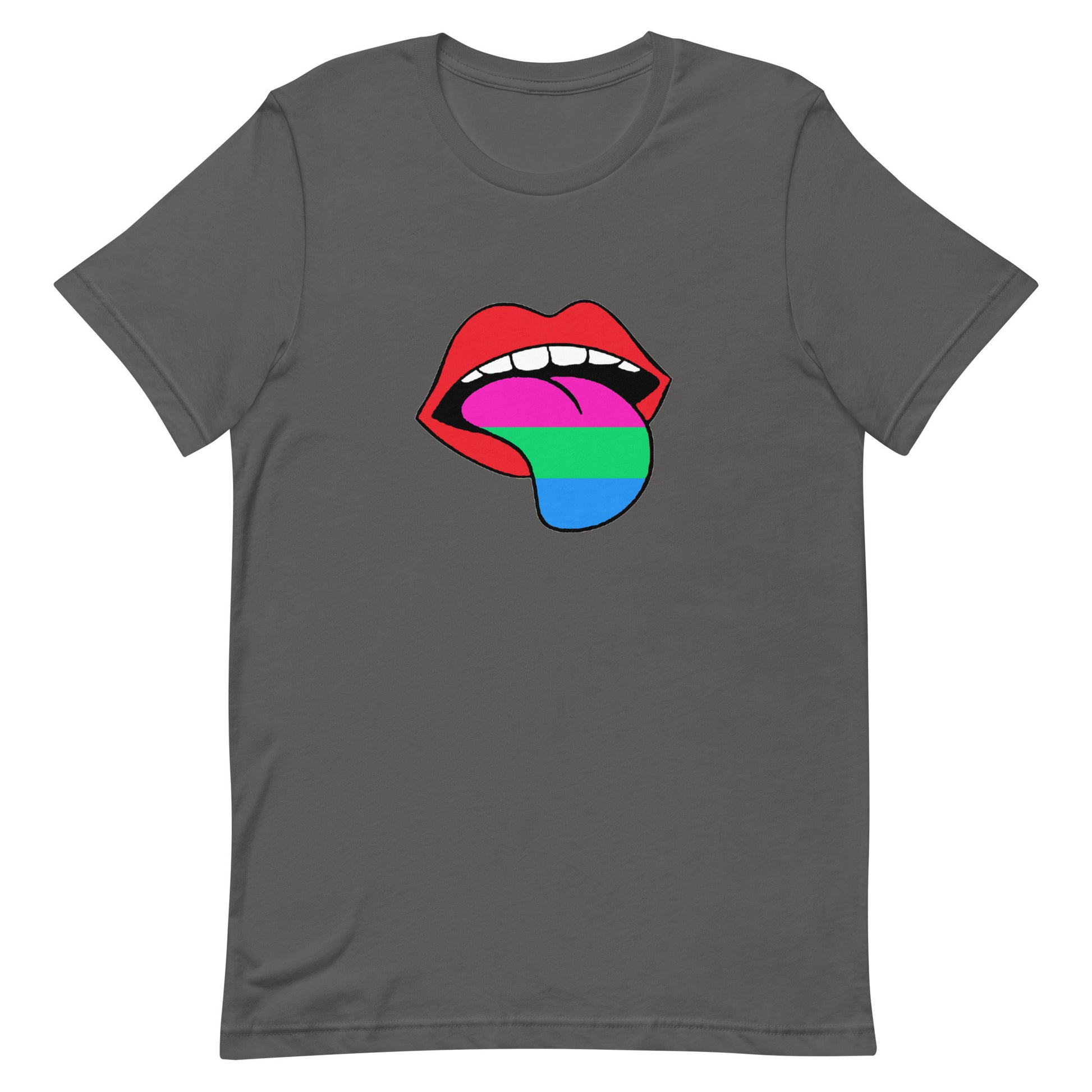 Polysexual Poly Pride T-Shirt - Tongue Asphalt Polysexual unisex-staple-t-shirt-asphalt-front-63ba1cf4b002e