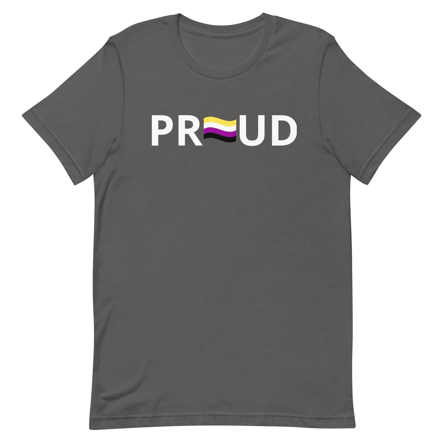 Nonbinary Enby Pride T-shirt - Proud Asphalt Nonbinary unisex-staple-t-shirt-asphalt-front-63ba37681edbb