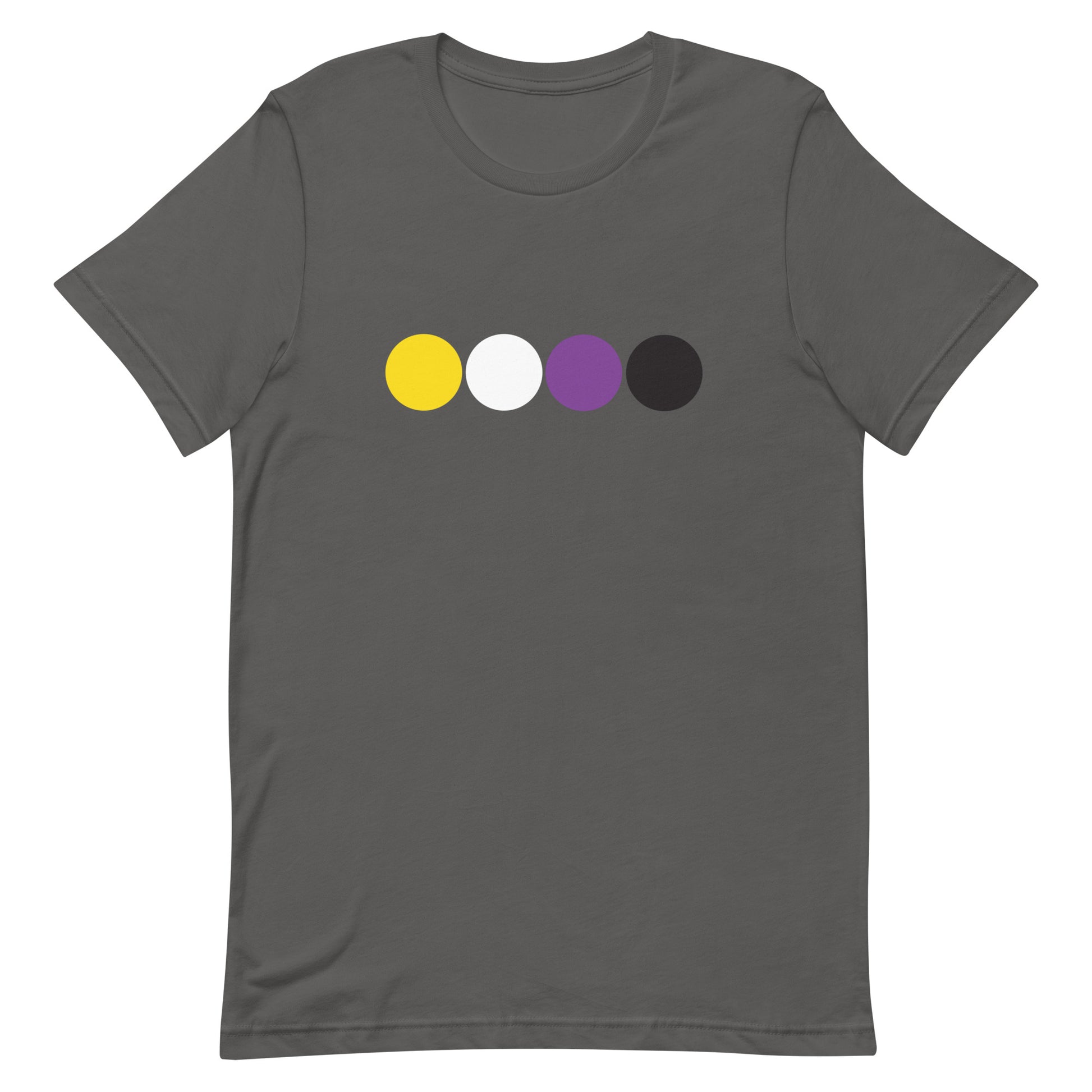 Nonbinary Enby Pride T-Shirt - Circles Asphalt Nonbinary unisex-staple-t-shirt-asphalt-front-63bb68b1ed771