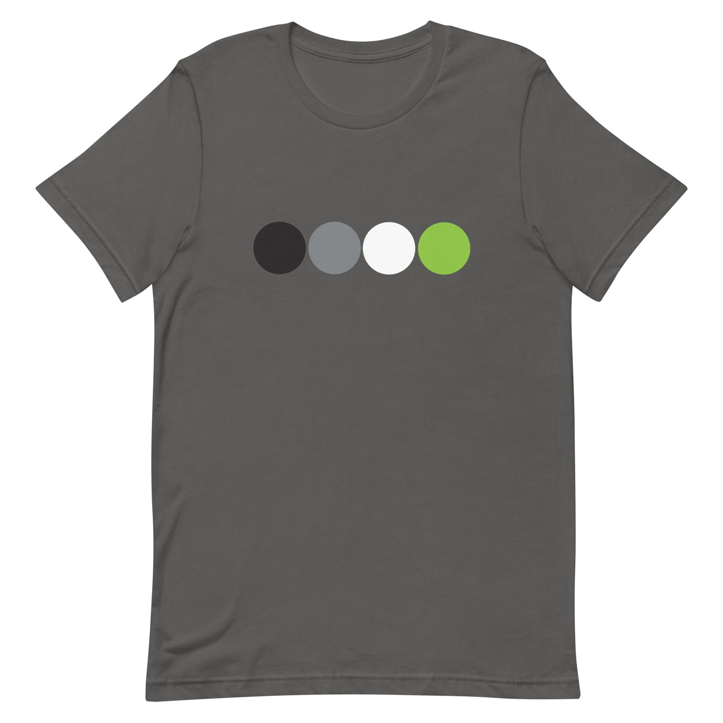 Agender Pride T-Shirt with Circles Asphalt Agender unisex-staple-t-shirt-asphalt-front-63bb69fa5aac7