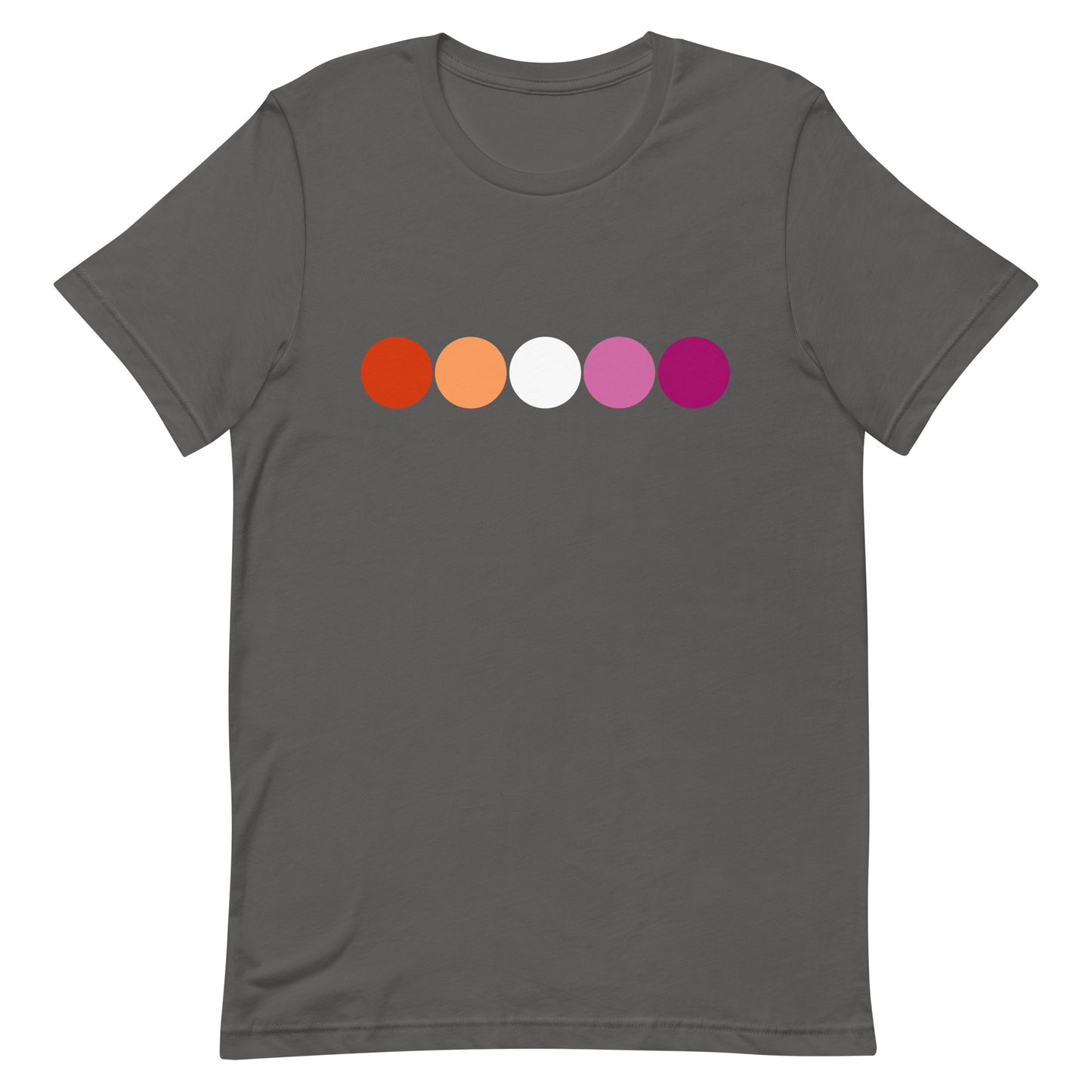 Lesbian Pride T-shirt - Circles Asphalt Lesbian unisex-staple-t-shirt-asphalt-front-63bb6efe04578