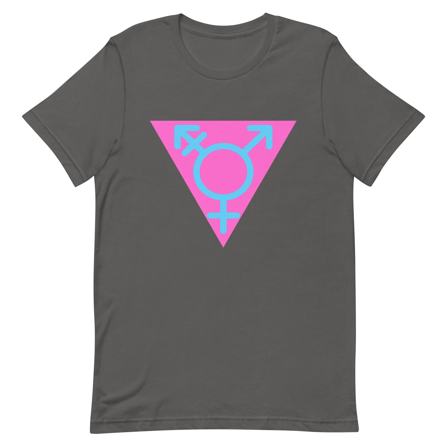 Transgender Trans Pride T-Shirt - Symbol Triangle Asphalt Transgender unisex-staple-t-shirt-asphalt-front-63d72d4d72274