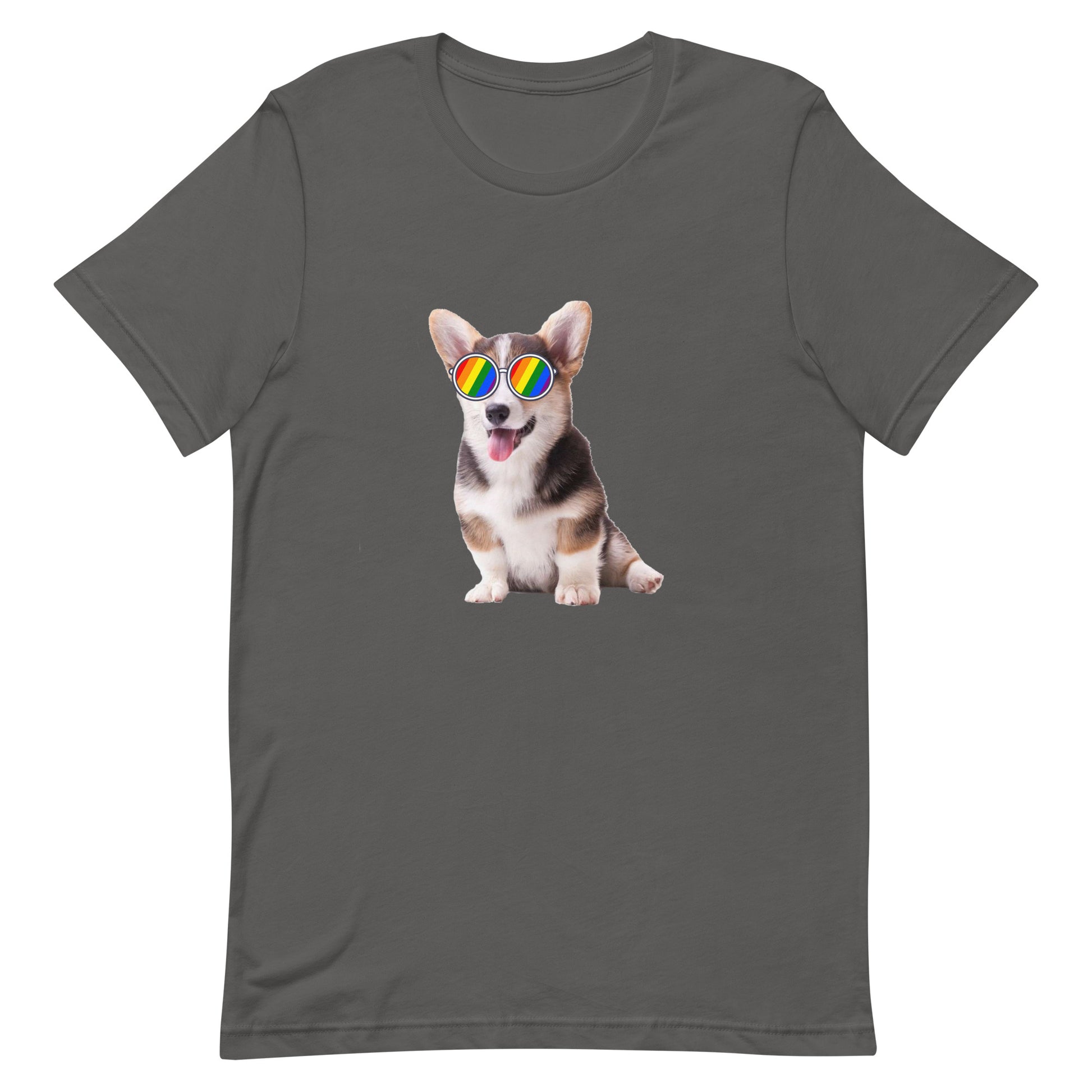 LGBTQ Pride T-Shirt - Corgi Asphalt unisex-staple-t-shirt-asphalt-front-63ebc7155aa19