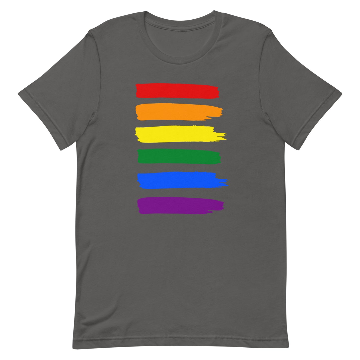 LGBTQ Pride T-Shirt - Paint Stripes Asphalt Pride unisex-staple-t-shirt-asphalt-front-63ec332b7c672