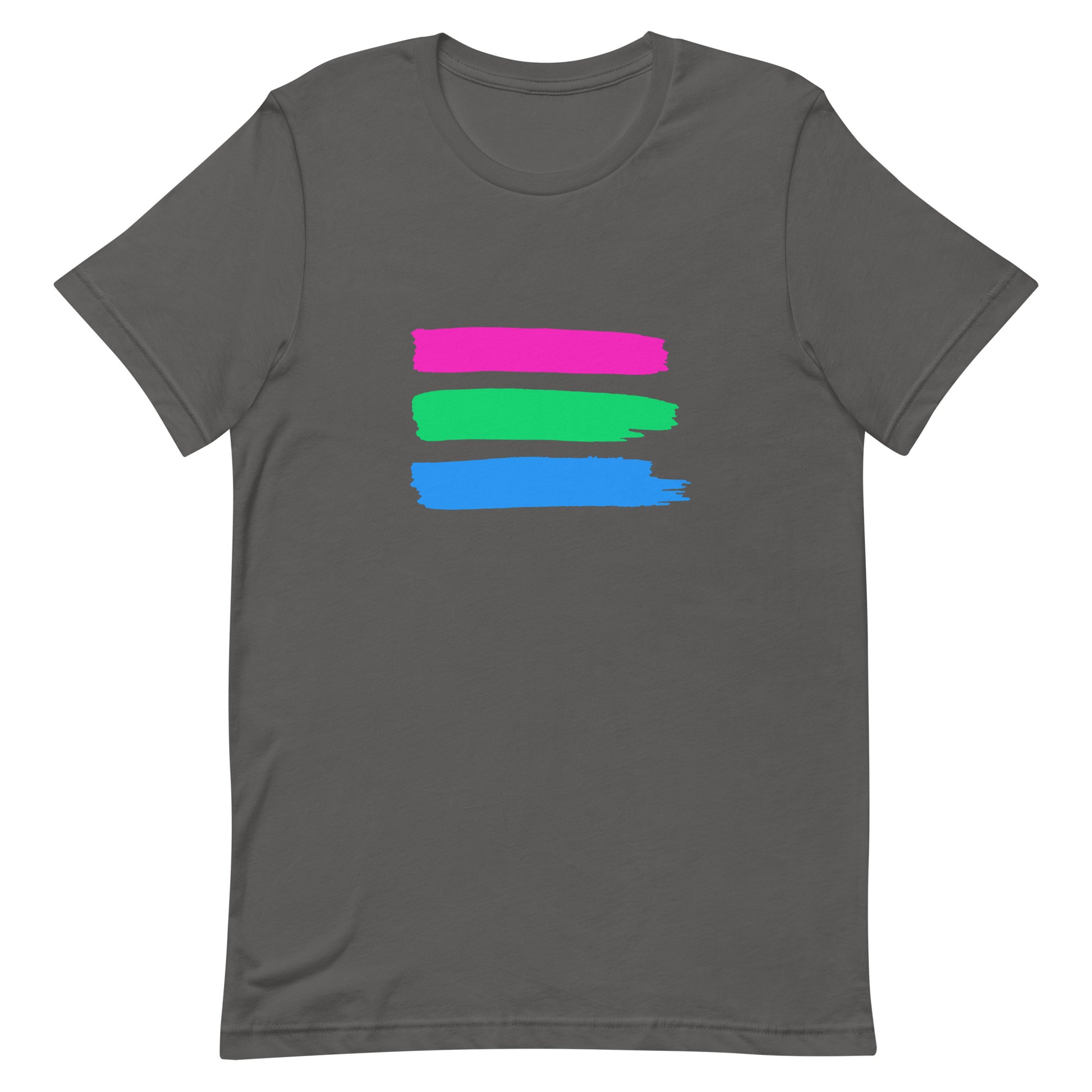 Polysexual Poly Pride T-Shirt - Paint Stripes Asphalt Polysexual unisex-staple-t-shirt-asphalt-front-63ec3403f0764