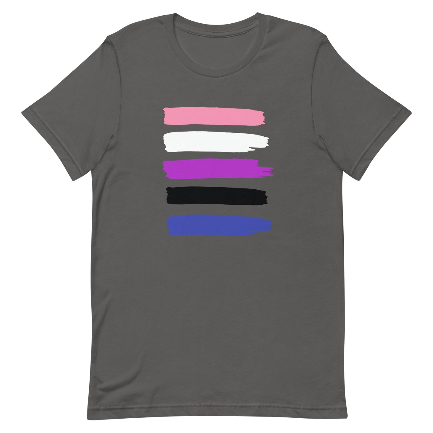 Genderfluid Pride Shirt - Paint Stripe Asphalt Genderfluid unisex-staple-t-shirt-asphalt-front-63ec3b52e7497