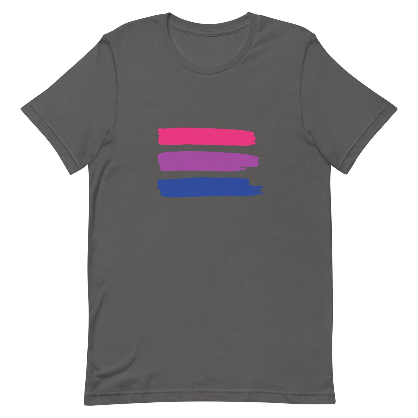 Bisexual Bi Pride Shirt with Paint Stripes Asphalt Bisexual unisex-staple-t-shirt-asphalt-front-63ec3ca96daff