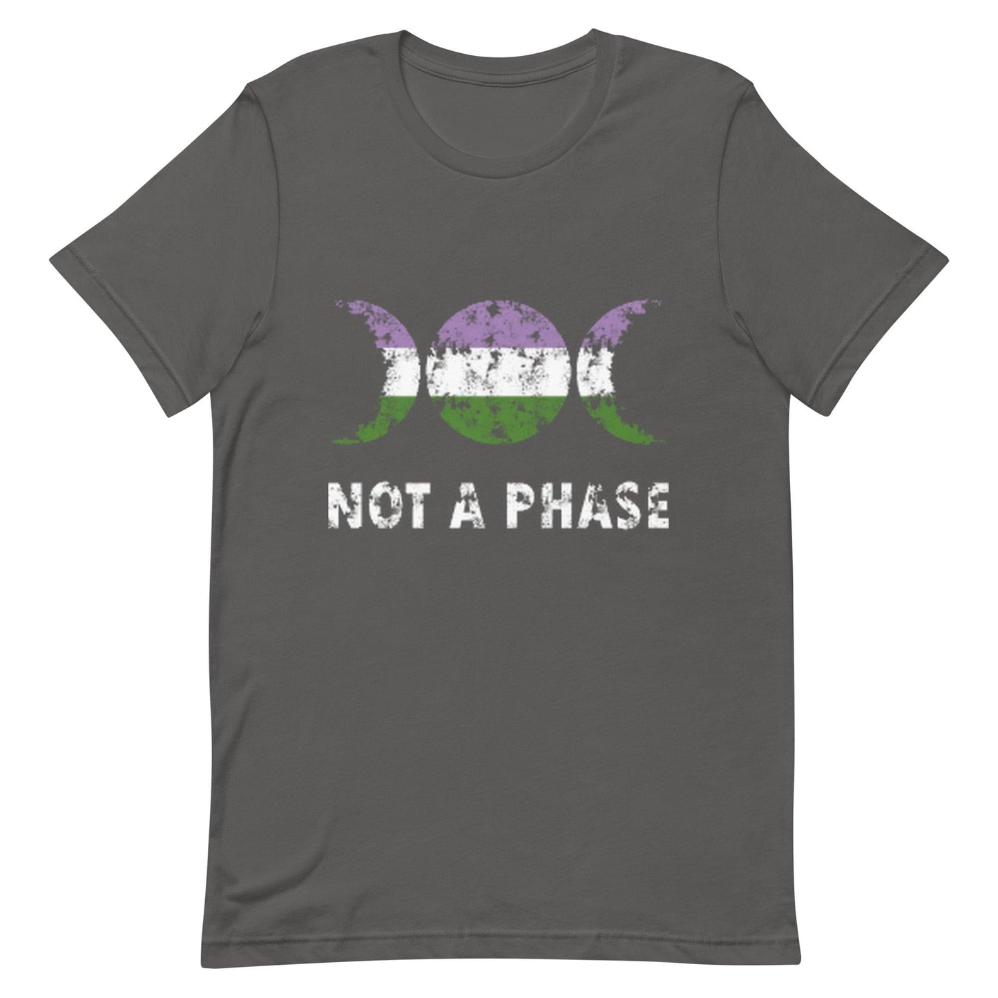 Genderqueer Pride Shirt - Not A Phase Asphalt unisex-staple-t-shirt-asphalt-front-63fa7d5b11d79