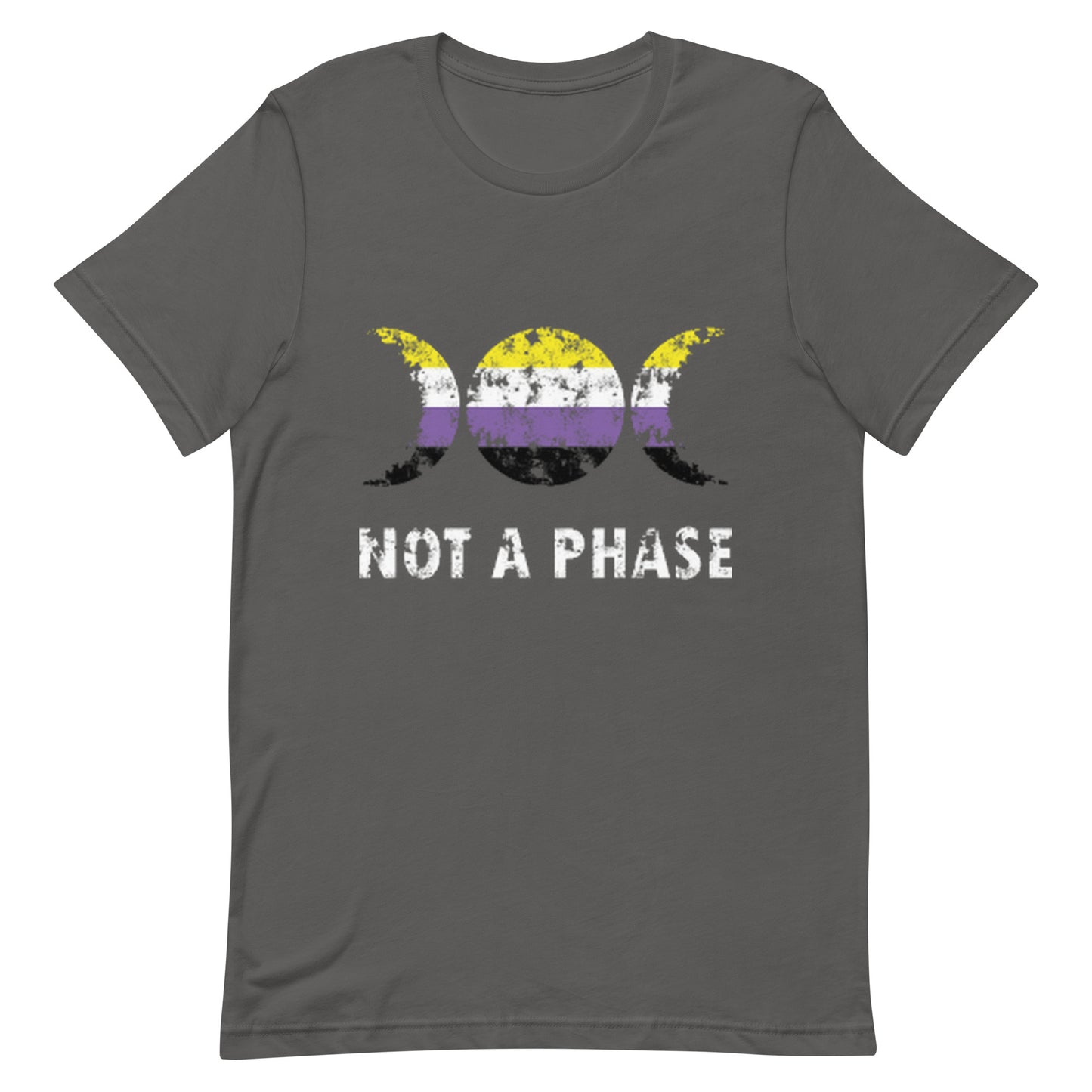 Nonbinary Enby Pride T-Shirt - Not A Phase Asphalt Nonbinary unisex-staple-t-shirt-asphalt-front-63fa80fec9cb2