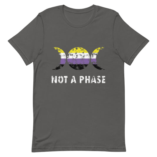 Nonbinary Enby Pride T-Shirt - Not A Phase Asphalt Nonbinary unisex-staple-t-shirt-asphalt-front-63fa80fec9cb2