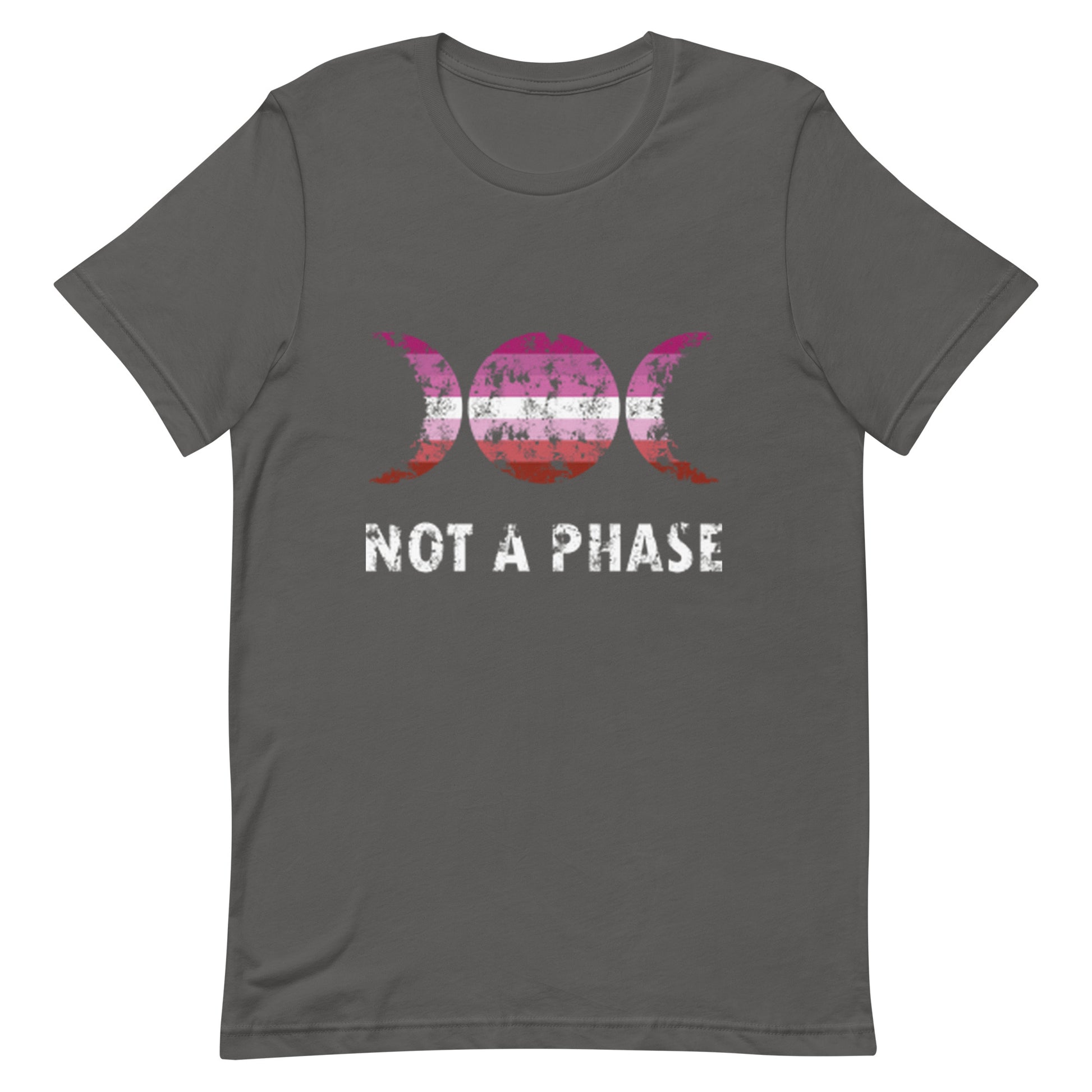 Lesbian Pride T-Shirt - Not A Phase Asphalt Lesbian unisex-staple-t-shirt-asphalt-front-63fa835f9c1ee