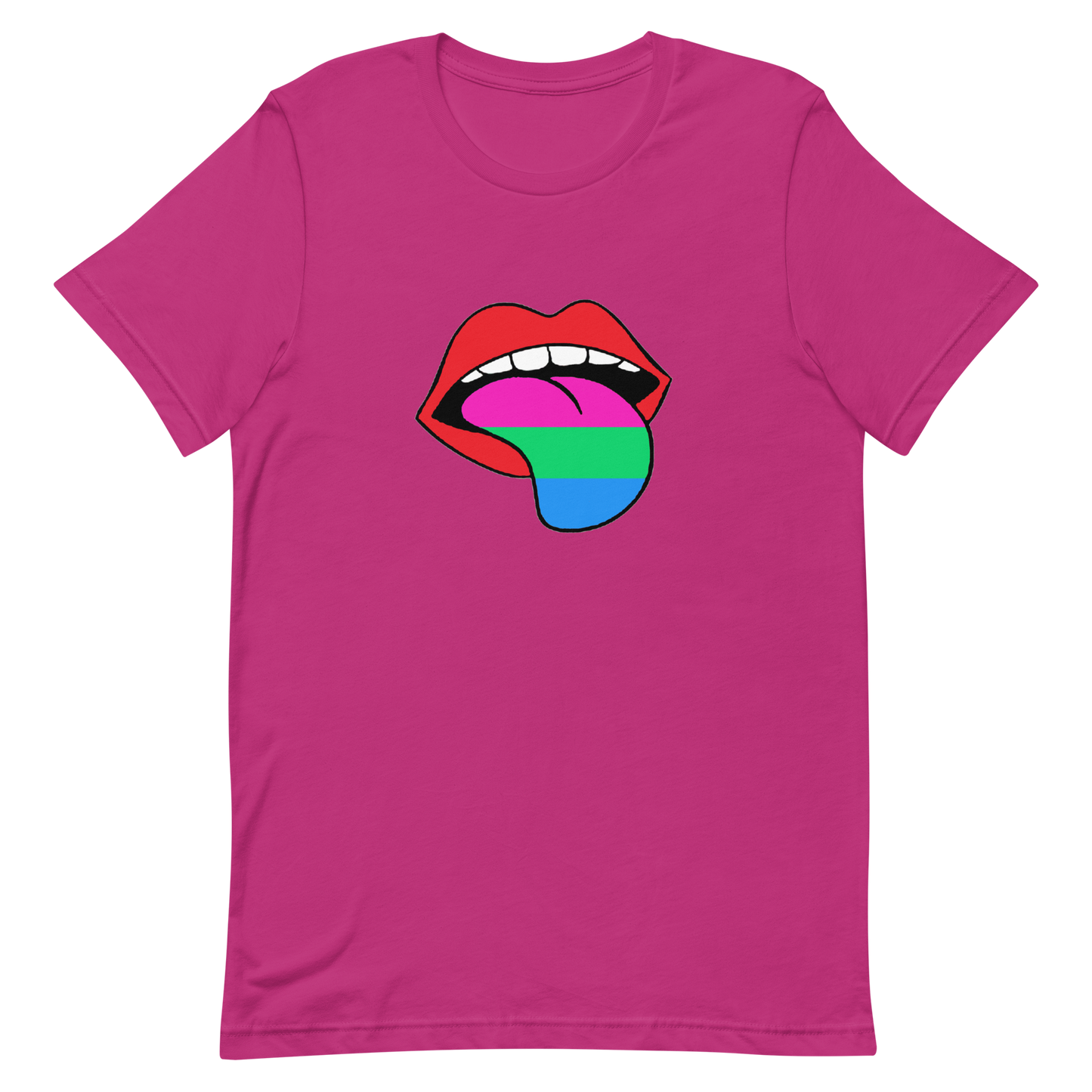 Polysexual Poly Pride T-Shirt - Tongue Berry Polysexual unisex-staple-t-shirt-berry-front-635880430b63e