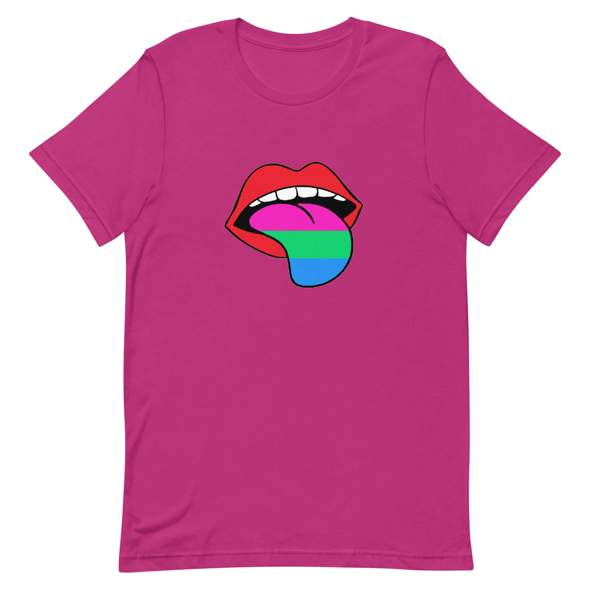 Polysexual Poly Pride T-Shirt - Tongue Berry Polysexual unisex-staple-t-shirt-berry-front-635880430b63e