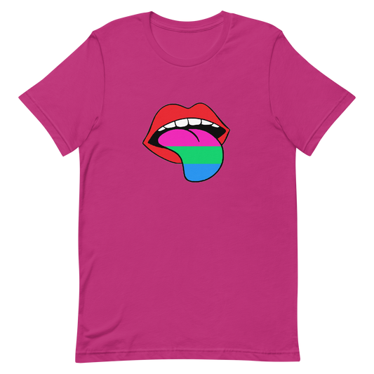 Polysexual Poly Pride T-Shirt - Tongue Berry Polysexual unisex-staple-t-shirt-berry-front-635880430b63e