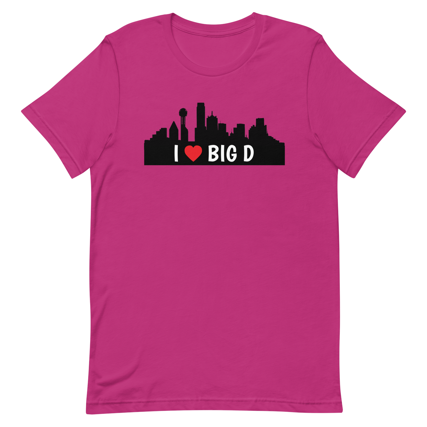 I Heart Big D - Dallas Texas - Tee Berry unisex-staple-t-shirt-berry-front-635df339b2472