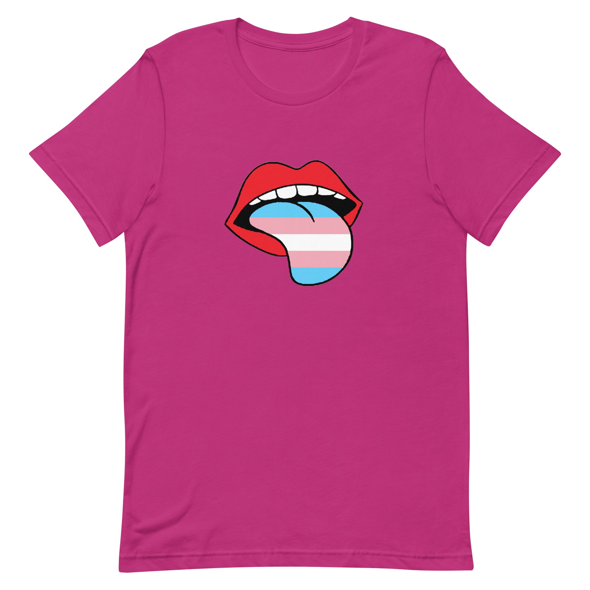 Transgender Trans Pride T-Shirt - Tongue Berry Transgender unisex-staple-t-shirt-berry-front-63b4b95936e40