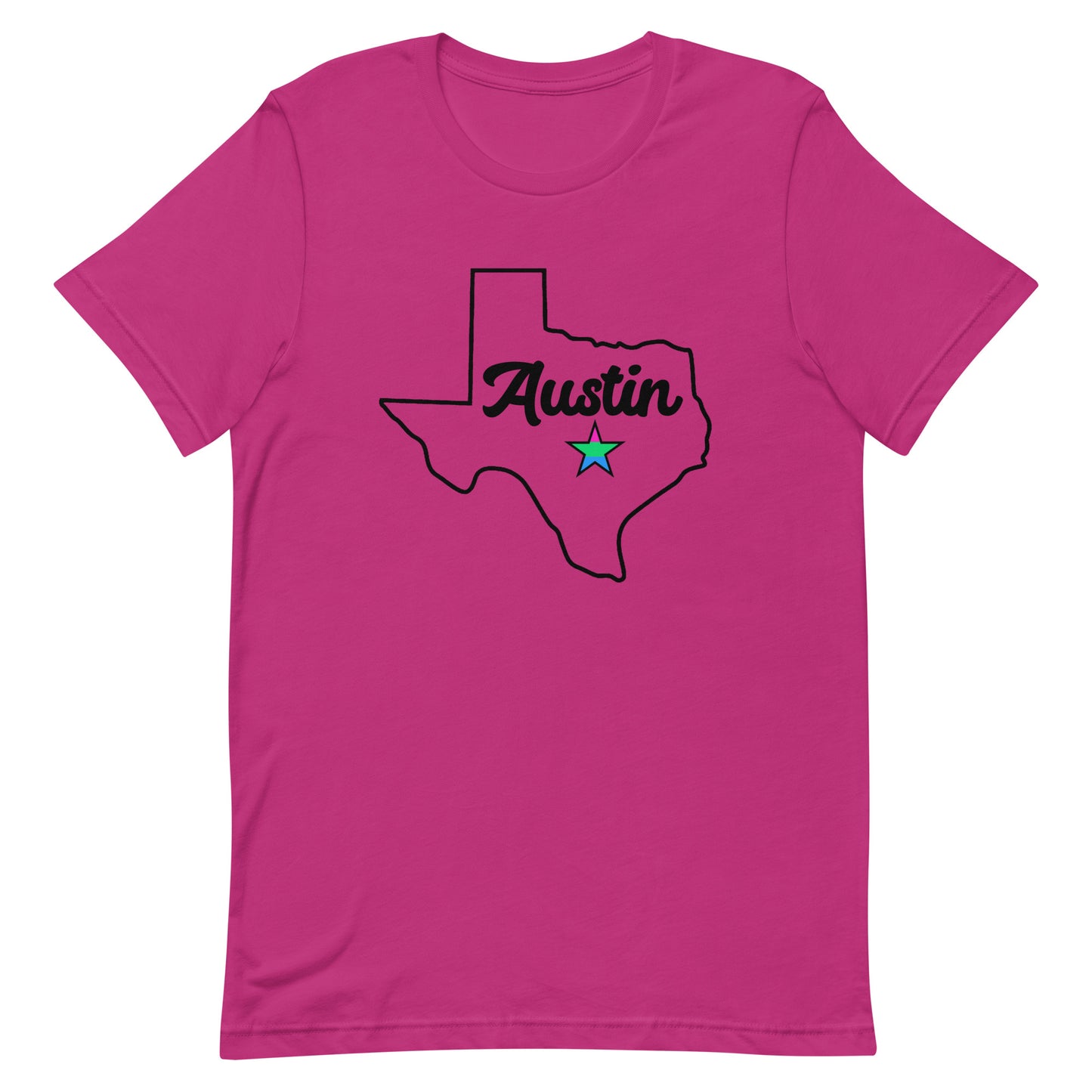 Austin Texas Polysexual Star Tee Berry Polysexual unisex-staple-t-shirt-berry-front-63b4cd53e7c5d