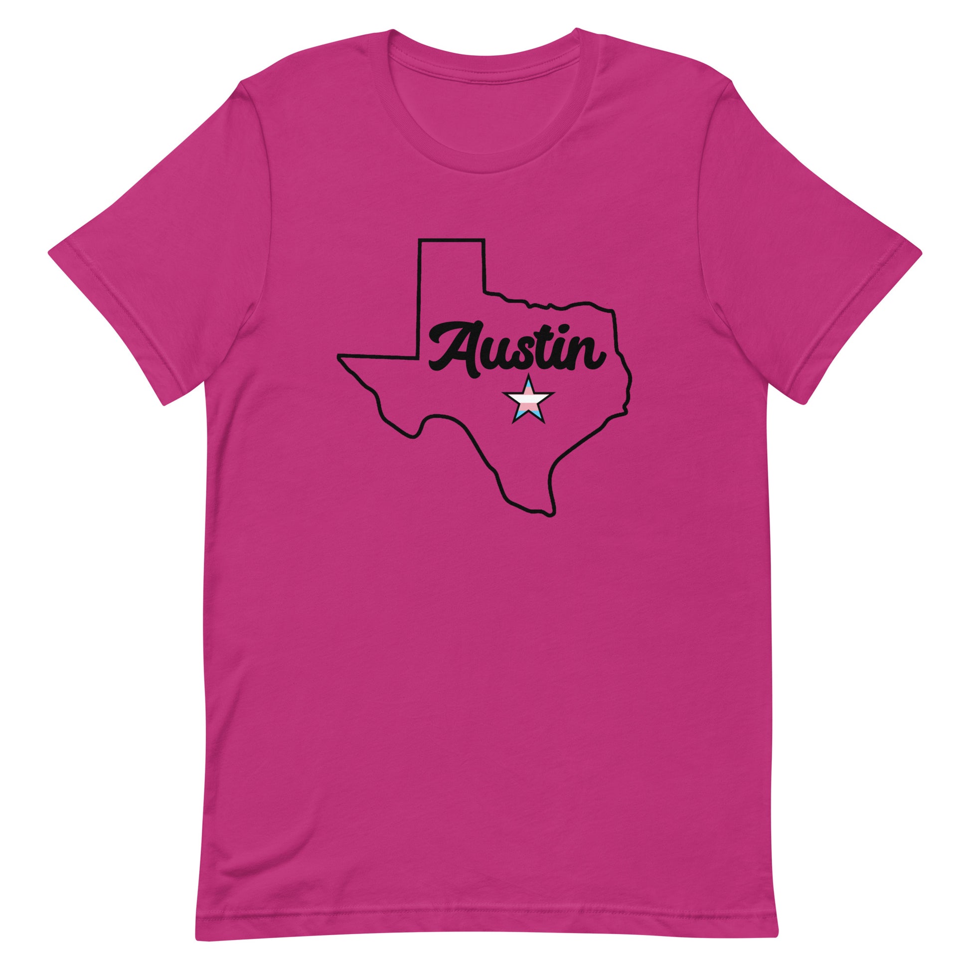 Austin Texas Trans Star Tee Berry Transgender unisex-staple-t-shirt-berry-front-63b4cda73028b