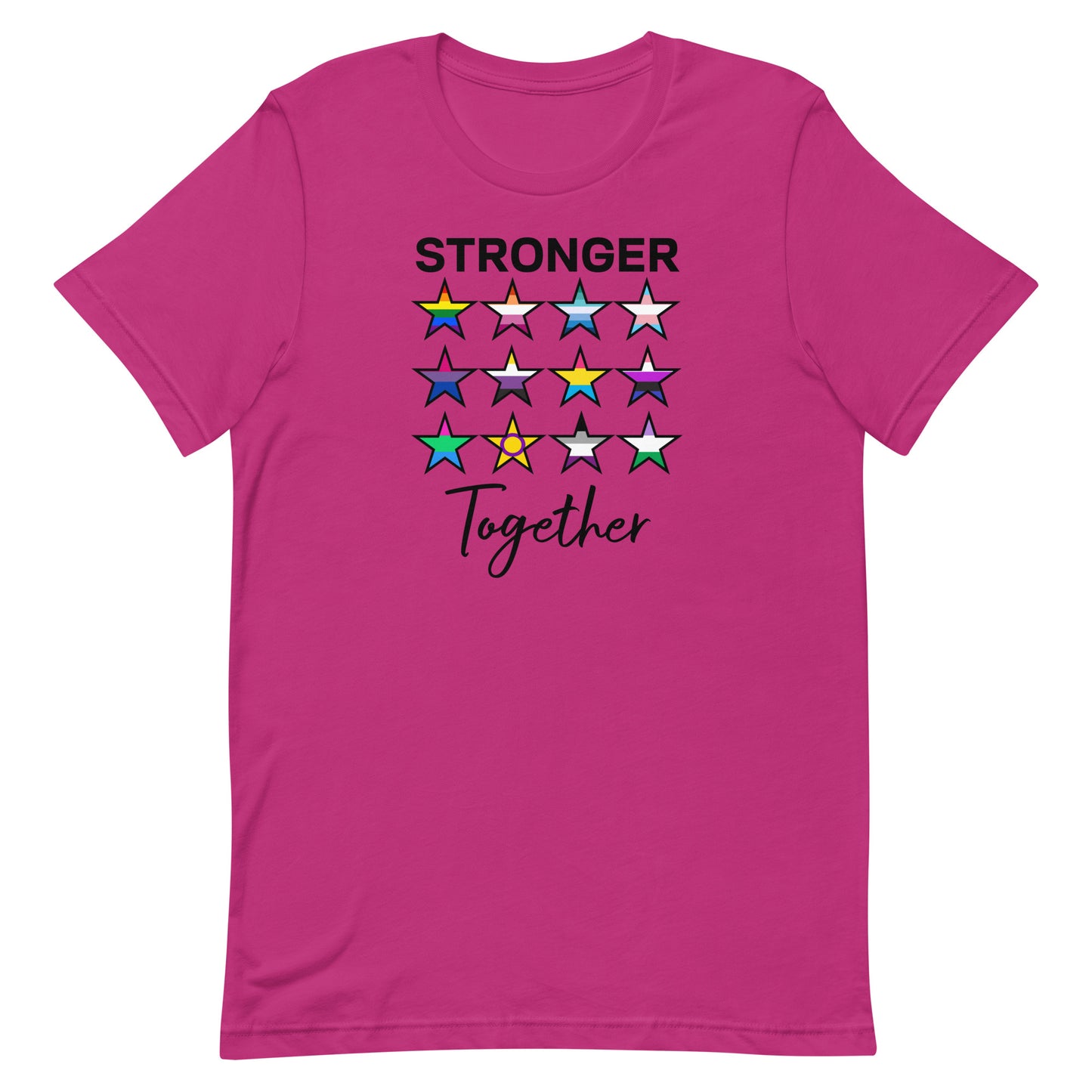 LGBTQ Pride T-Shirt - Stronger Together Berry Pride unisex-staple-t-shirt-berry-front-63b4e0fda066b